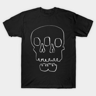 Hand-drawn white double skull T-Shirt
